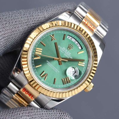ROLEX Day-date 904L Steel 8215 Automatic Movement 41MM Green Watch